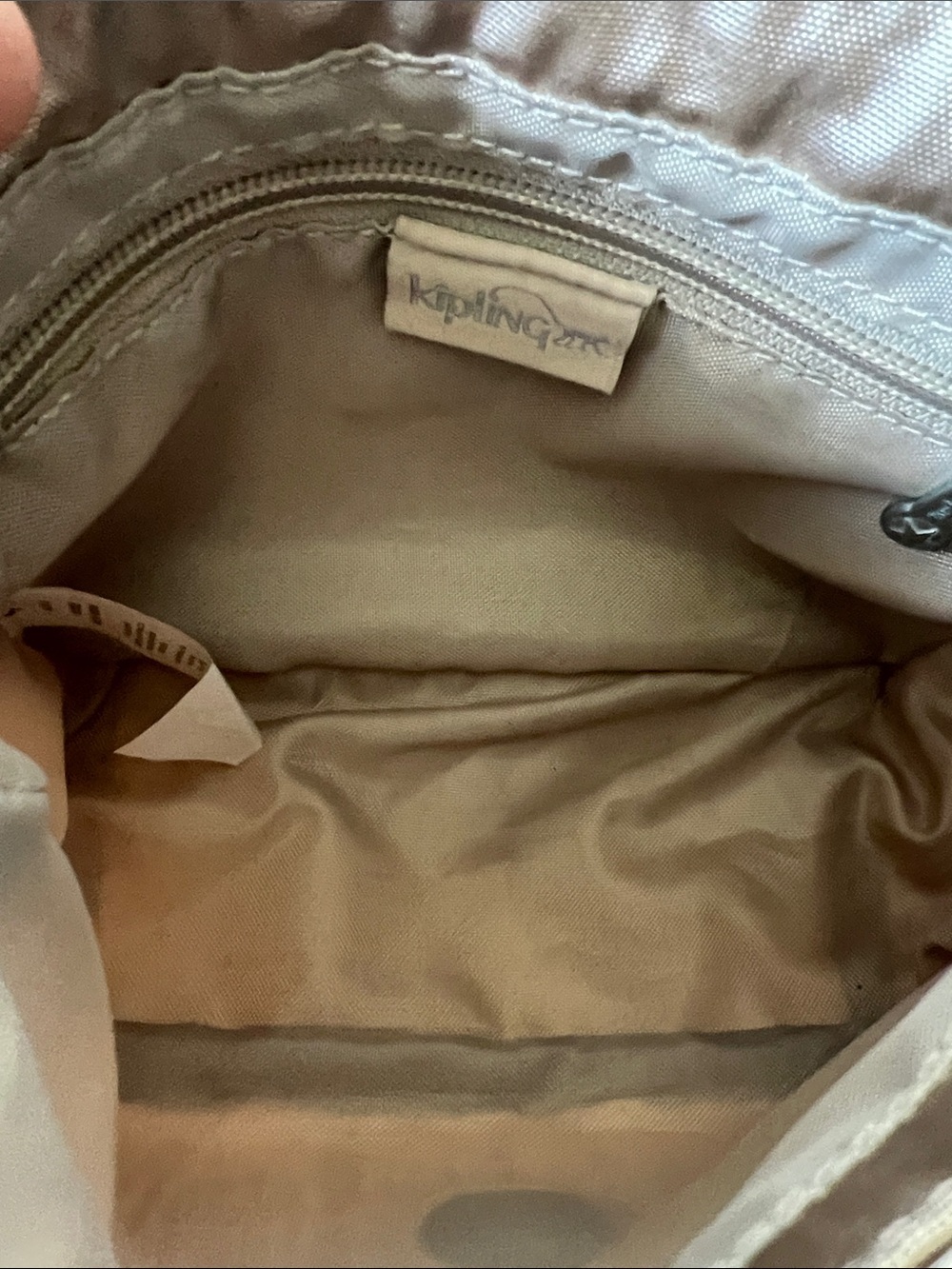 Kipling Metallic Taupe Crossbody Bag with Front Zip Pocket - Picture 4 of 13